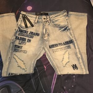 Amiri Light Blue Distressed Men's Jeans